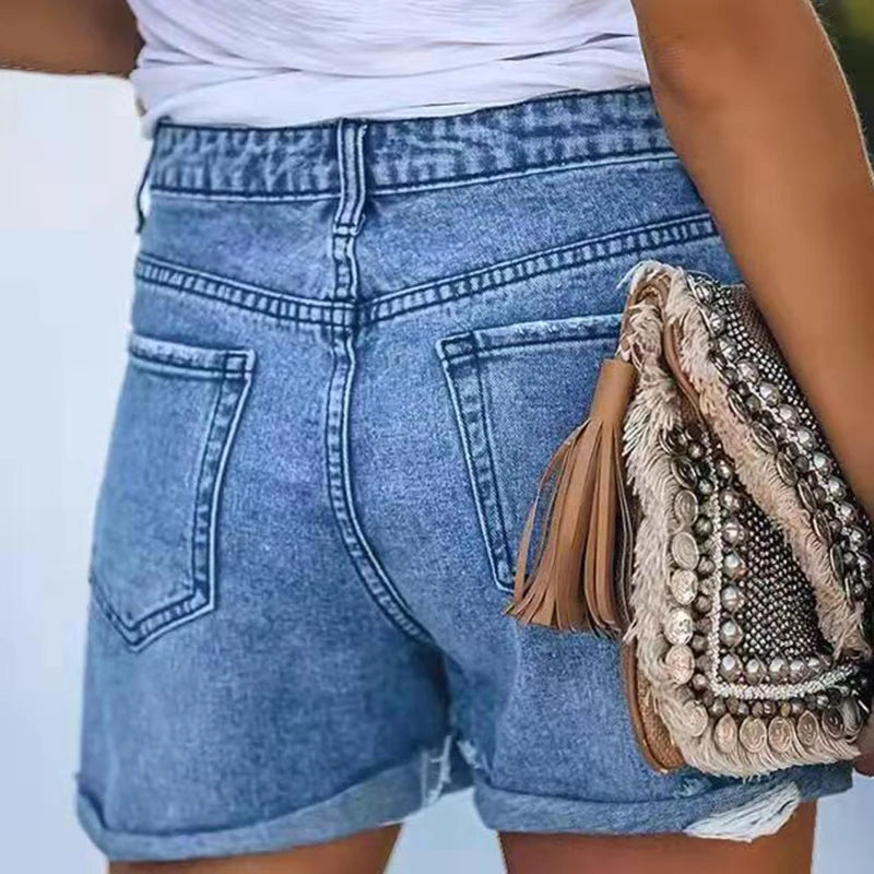 LINA - Dam Harajuku-stil sommar denimshorts