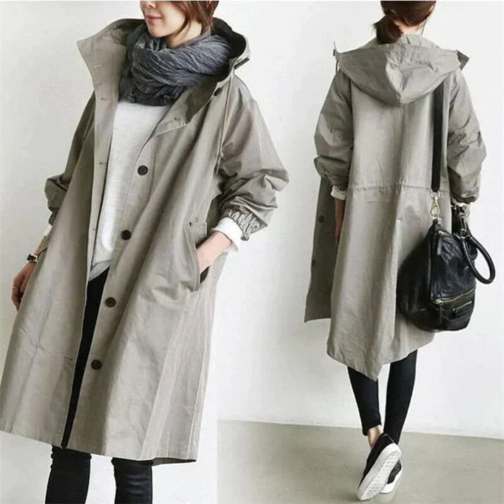 BEATE - Trenchcoat med huva