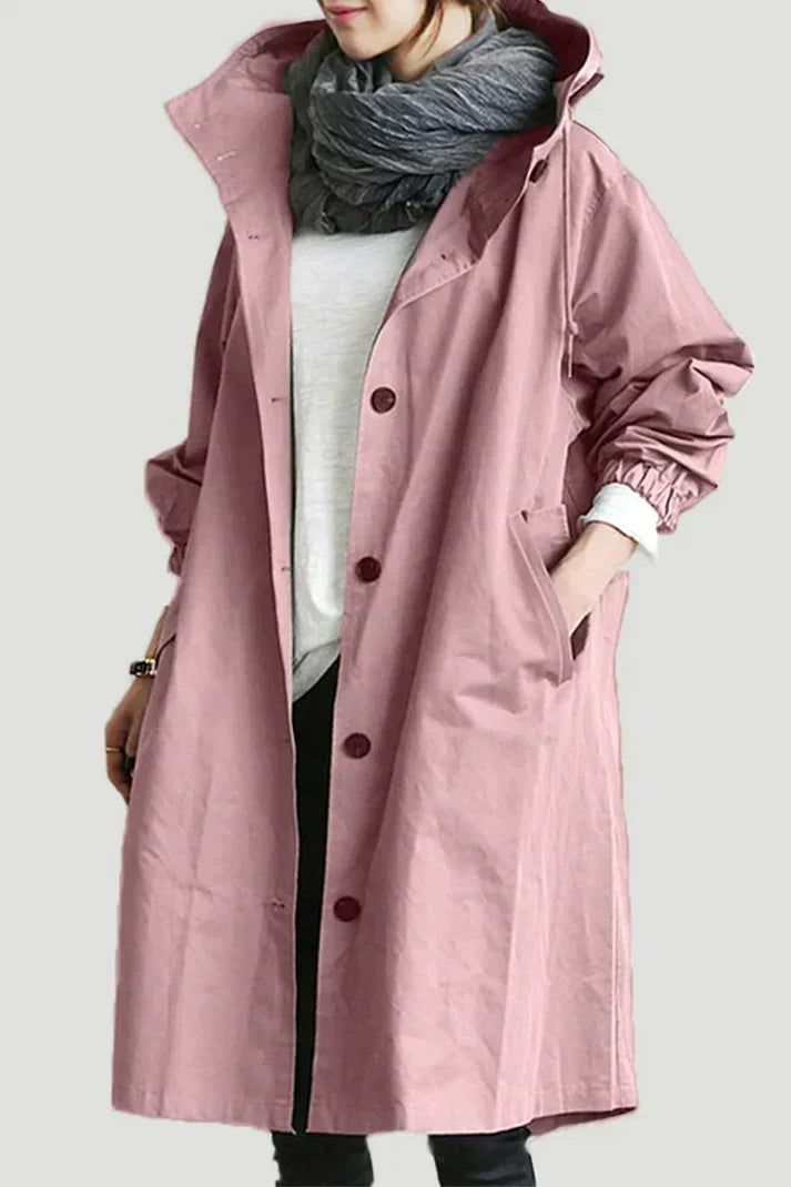 BEATE - Trenchcoat med huva