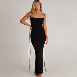 SILVIA - Dam Ryggfri Maxi Bodycon Klänning