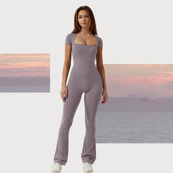 CLARA - Bodycon Jumpsuit med Utsvängda Byxor