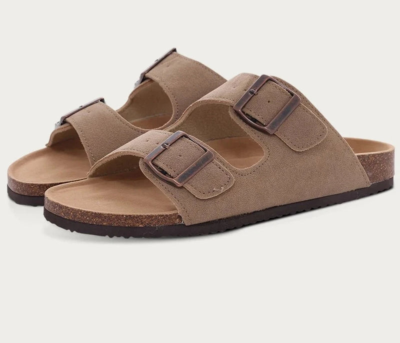 CAROLUS - Unisex Kork Fotbädd Sandaler: Klassiska Utomhus Strandtofflor med Fotbågsstöd