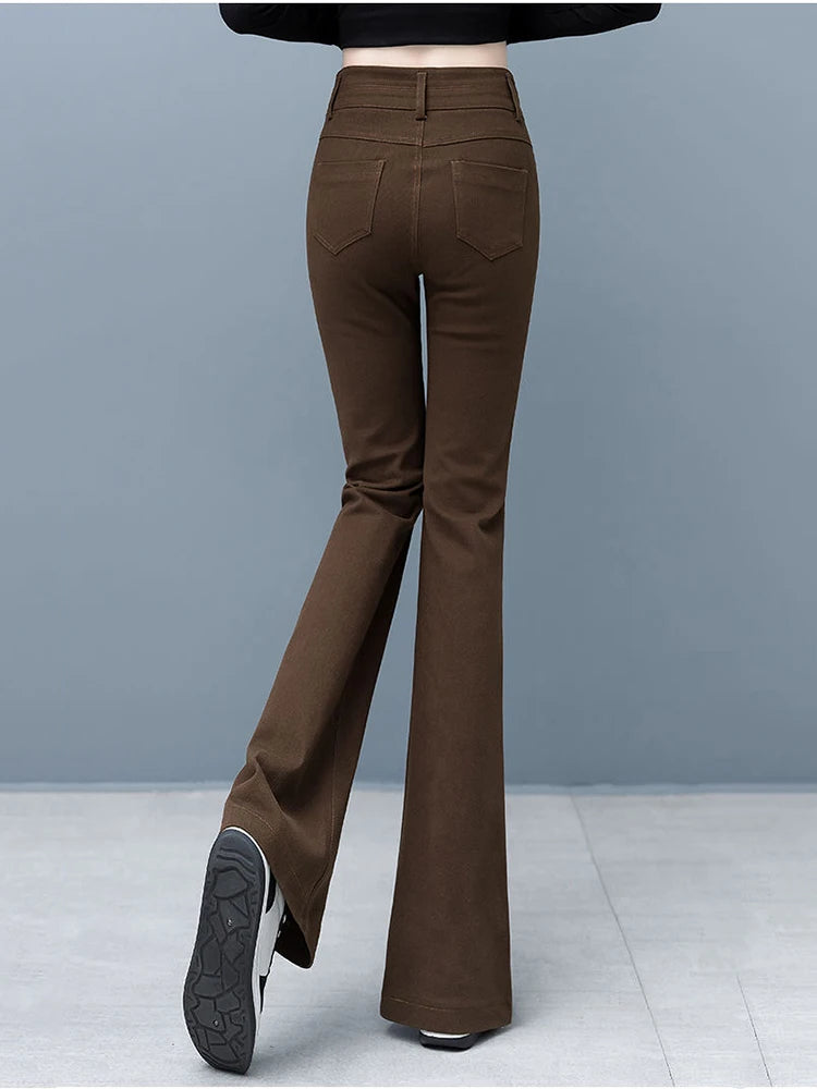 INGRID - Kvinnors High Waist Flare Jeans