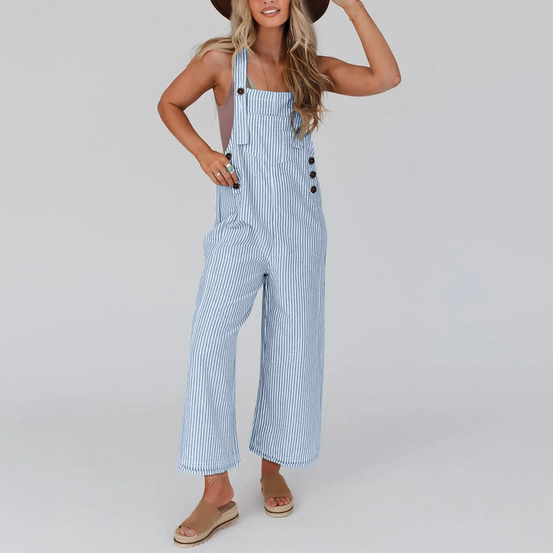 SARAH - Randig Löss Jumpsuit