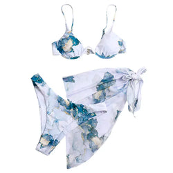 JUSTINA - Bohemian Tie-Dye Printed Chiffon Bikini Set för Kvinnor