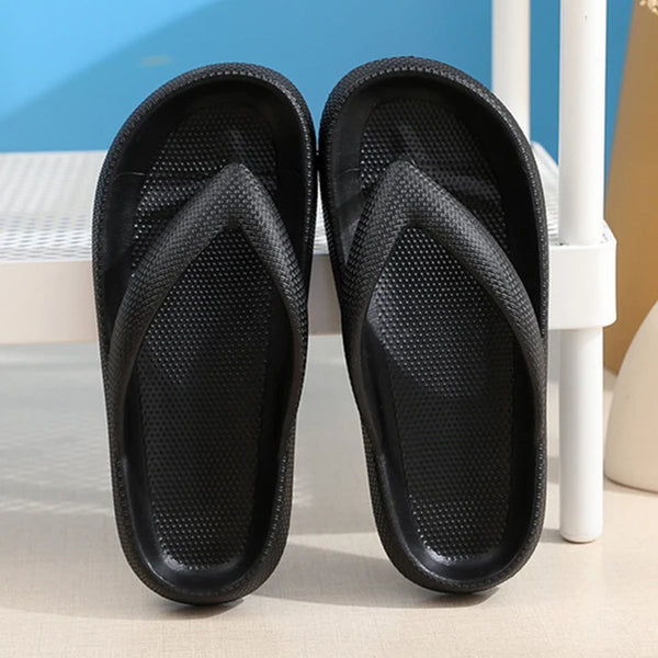 MATTIAS - Unisex Soft Sole Flip Flops: Sommar Strand Halkfria Moln Tofflor med Tjock Plattform och Clip Toe