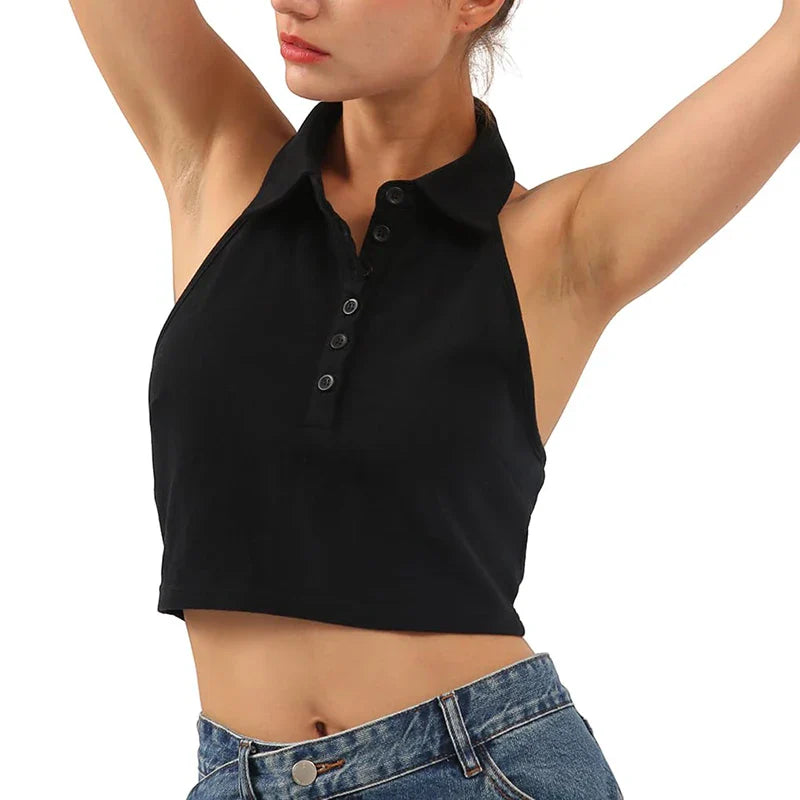 VIOLET - Ärmlös Slim Fit Crop Top