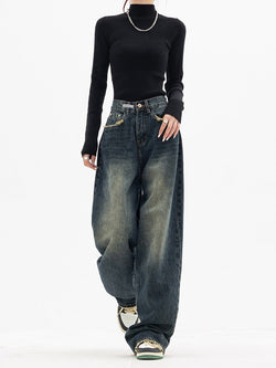 LENA - Baggy jeans med smal midja för kvinnor