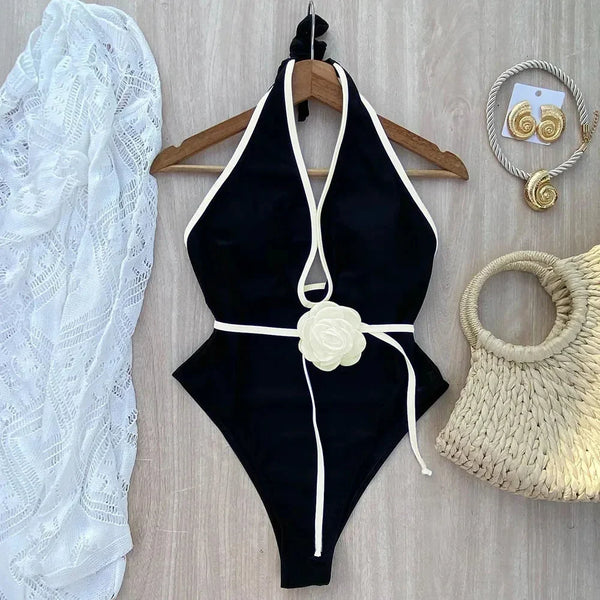 TAYLOR - Blommig Halterneck Monokini Baddräkt