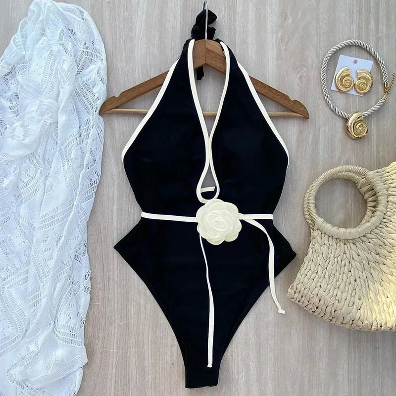 TAYLOR - Blommig Halterneck Monokini Baddräkt