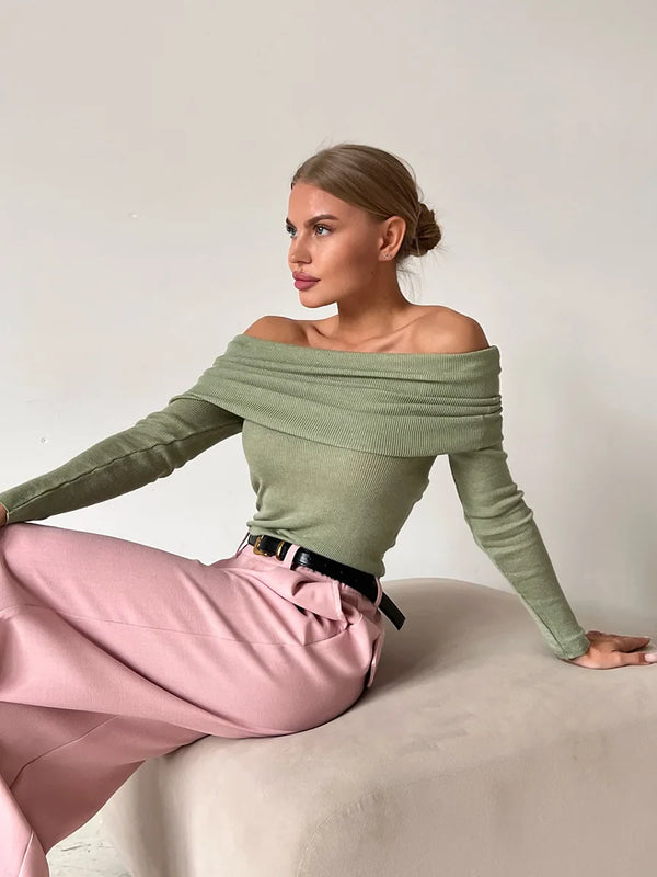 OLYMPE - Stilfull Off-Shoulder Tröja