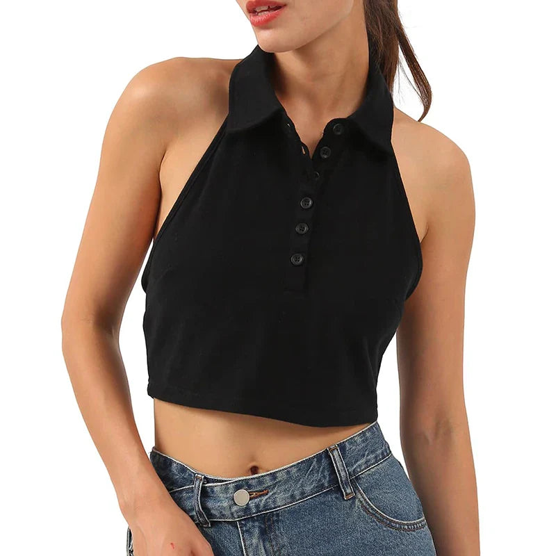 VIOLET - Ärmlös Slim Fit Crop Top