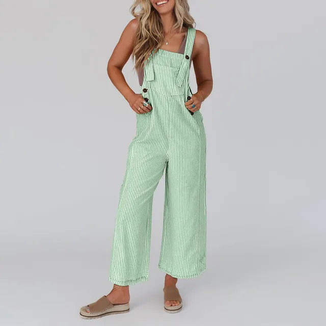 SARAH - Randig Löss Jumpsuit