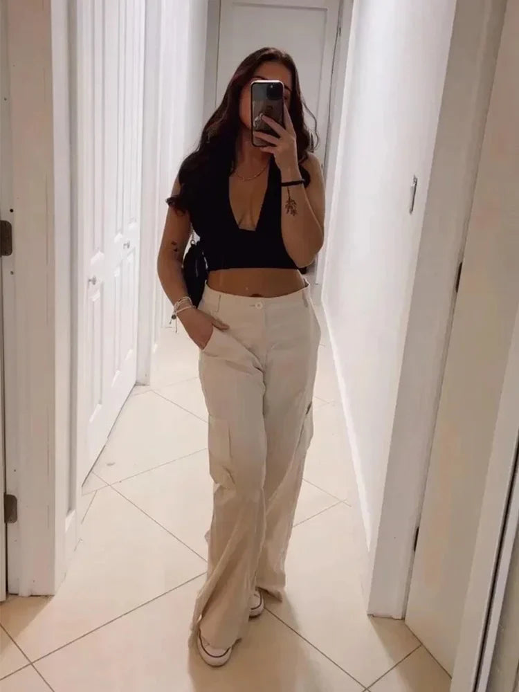 ANNIE - Sexig Rygglös Halter Crop Top