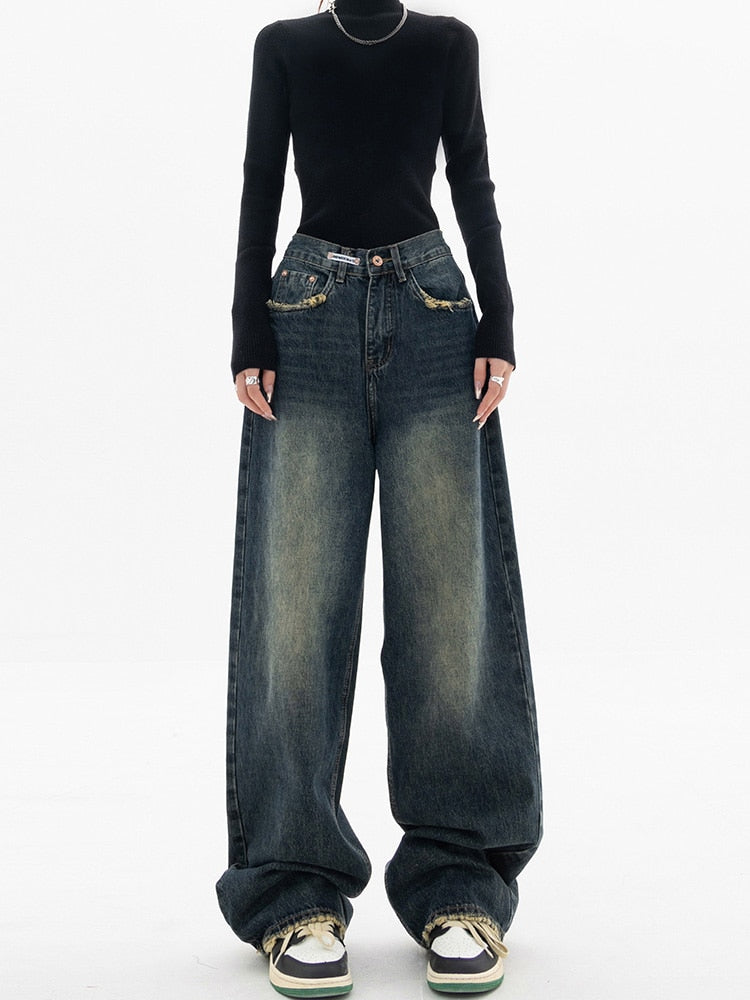 LENA - Baggy jeans med smal midja för kvinnor