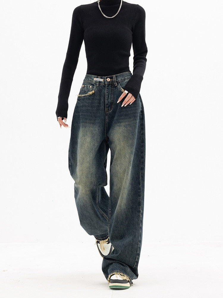 LENA - Baggy jeans med smal midja för kvinnor