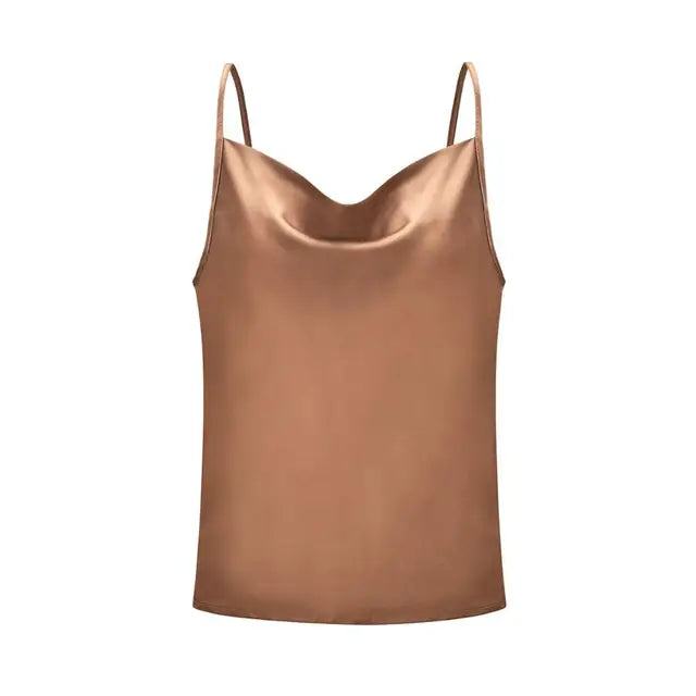 KRISTI - Dam Sommar Silkeslik Satin Camisole