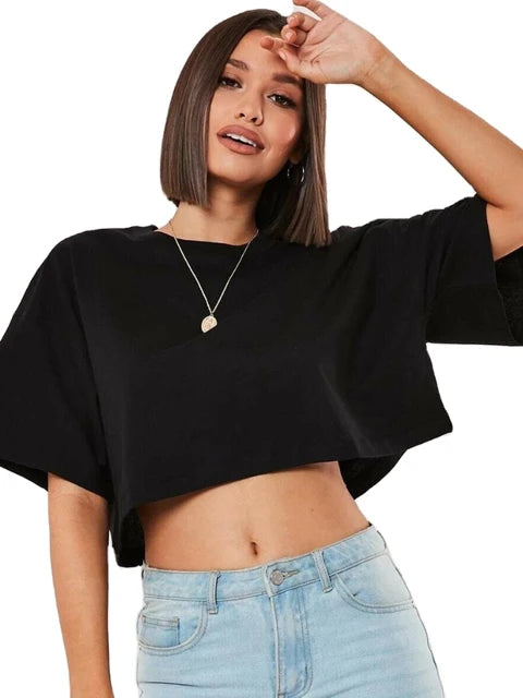 Tyra - Sport Crop Top för kvinnor med Batwing-ärmar