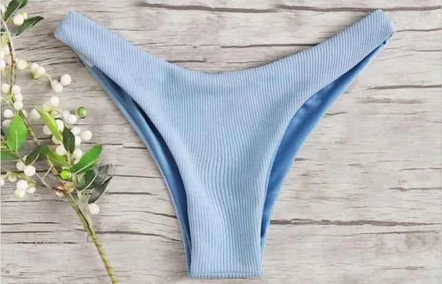 HENRIKA - Damens Bow Split Bikini Set med passform med mellanhög midja och trådfri support