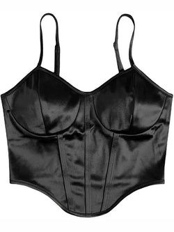 Zoë - Dam Spaghettistrap Satin Crop Camisole