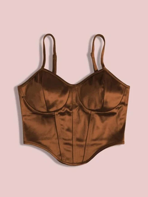 Zoë - Dam Spaghettistrap Satin Crop Camisole