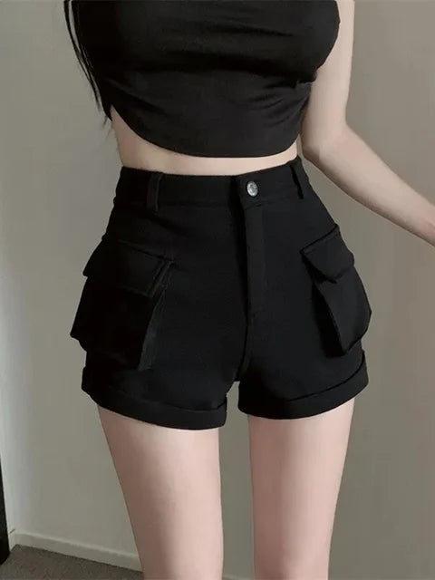 Maja - Korean Streetwear Smala Cargo Shorts för Dam