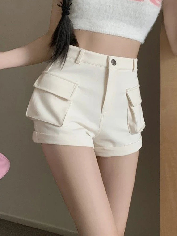 Maja - Korean Streetwear Smala Cargo Shorts för Dam