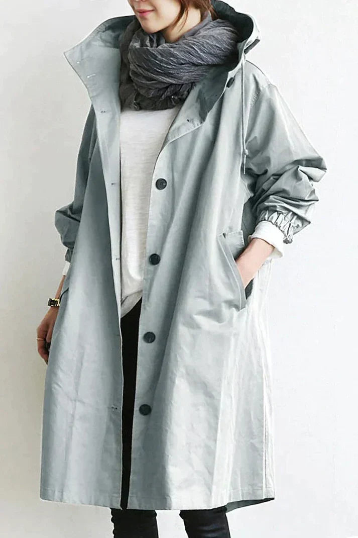 BEATE - Trenchcoat med huva