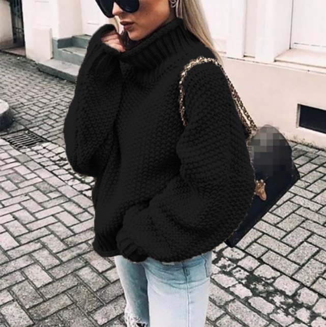 ELISA - Turtleneck tröja i oversized passform