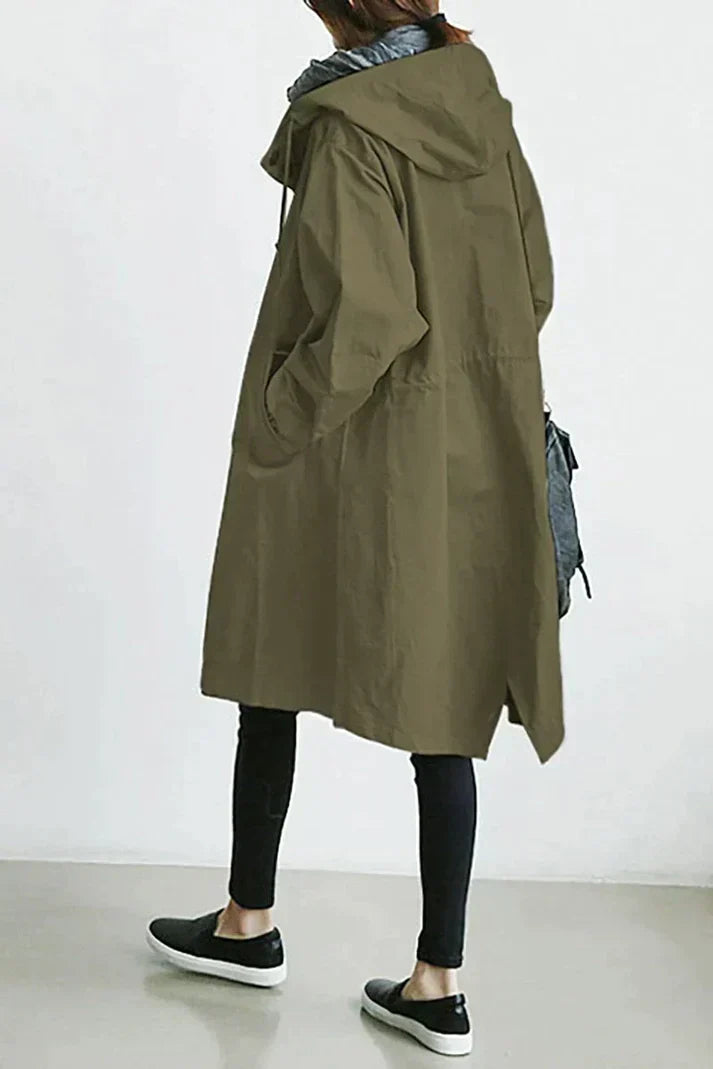 BEATE - Trenchcoat med huva